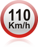 Placa de Regulamento de limita de velocidade, 110 km/h