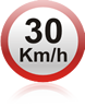 Placa de Regulamento de limita de velocidade, 30 km/h