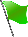 Bandeiras usadas na Fórmula 1 de cor verde