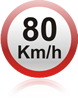 Placa de Regulamento de limita de velocidade, 80 km/h