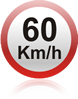 Placa de Regulamento de limita de velocidade, 60 km/h