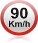 Placa de Regulamento de limita de velocidade, 90 km/h
