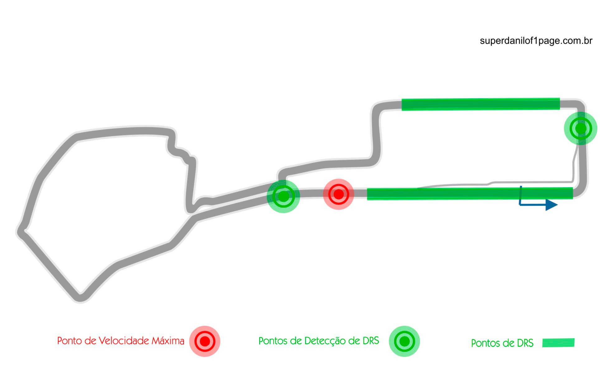 Mapa do circuito de Formula 1 do Azerbaijão, Baku - foto by F1.com