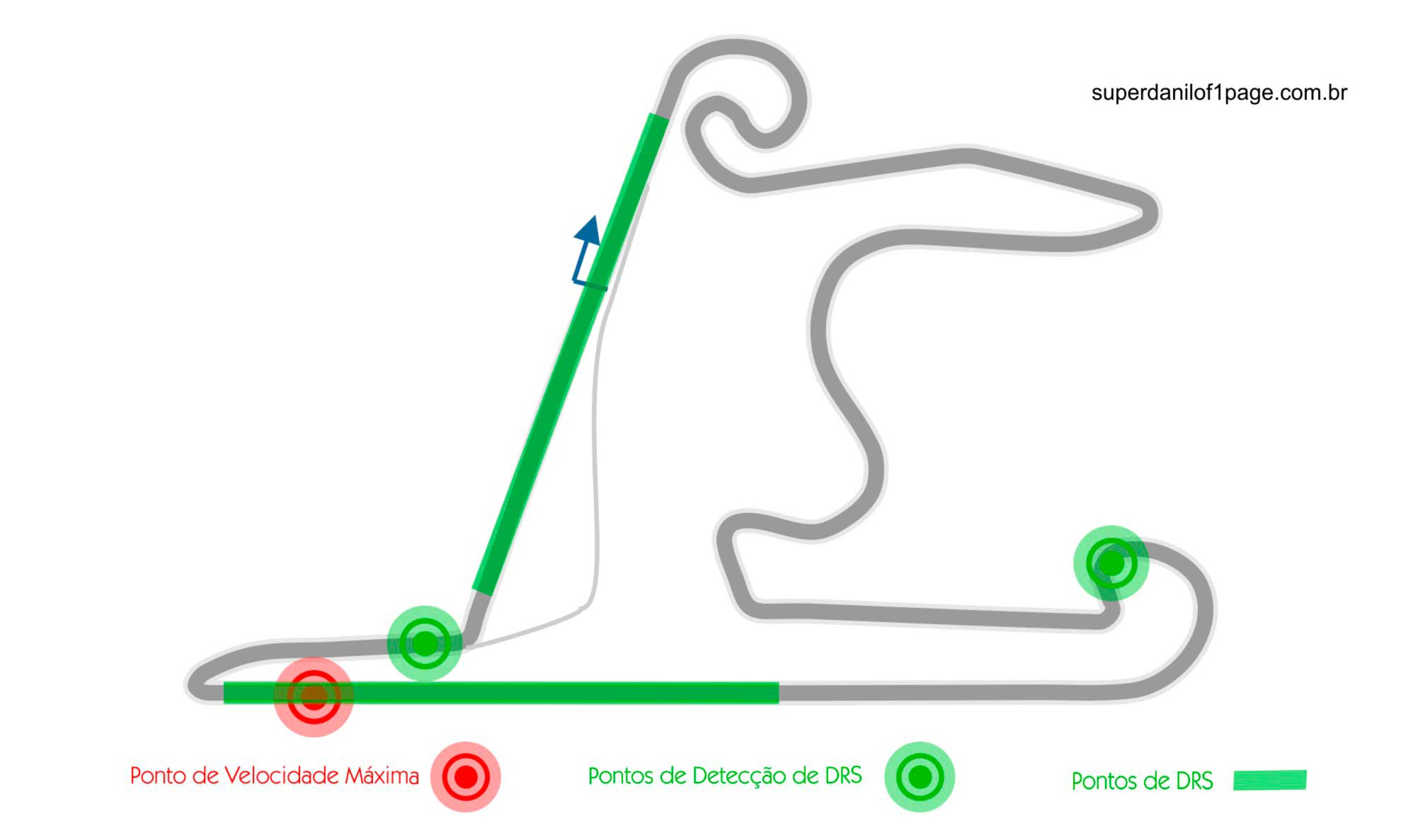 Mapa do circuito de Formula 1 de Xangai - China - foto by F1.com