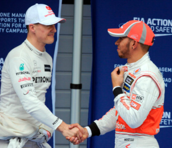 Hamilton e Schumacher - Foto Reprodução