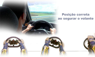 Posição correta das mãos ao segurar o volante num carro de Fórmula 1 e de passeio